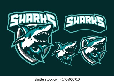 Sharks Sport Style Mascot Logo