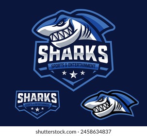 SHARKS Sports Entertainment Esport Mascot Logo Designs