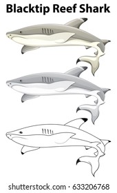 Sharks in three different styles