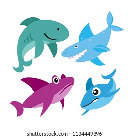 sharks vector collection design