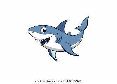 Sharks vector silhouette with white Background