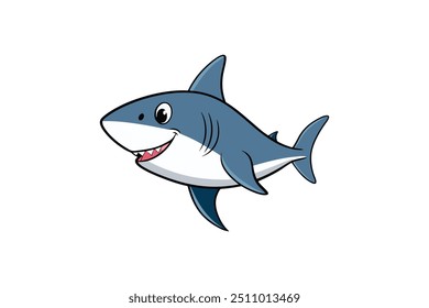 Sharks vector silhouette with white Background