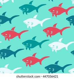 shark.Vector seamless pattern background. Endless texture can be used for wallpaper,background,printing on fabric, paper, scrapbooking.