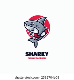 Sharky Simple Mascot Logo Template