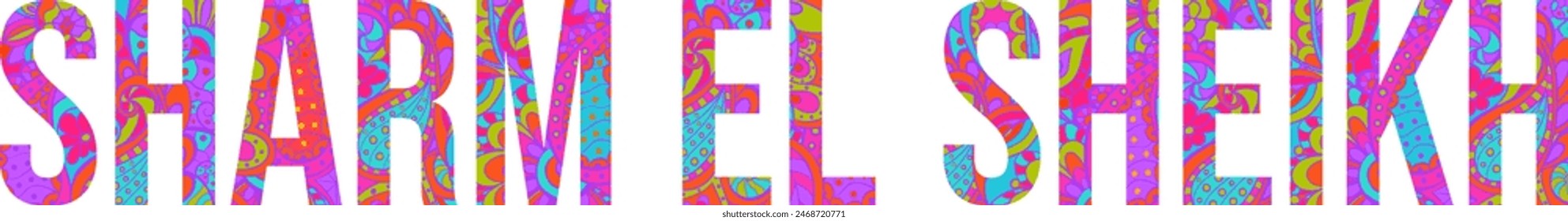 Sharm El Sheikh flourish city name design. Use as decoration for flyer, print, poster, travel blog