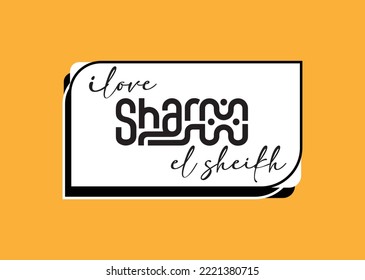 sharm el sheikh label design black and white design sticker l