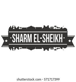 Sharm El-Sheikh Skyline Stamp Silhouette City Design Vector Art.