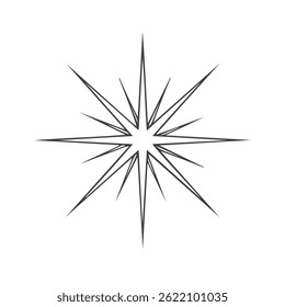 Sharp 12-pointed starburst with alternating tips