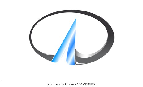 Sharp "A" Letter Ellipse Logo