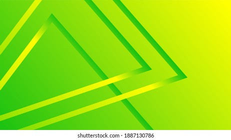 Sharp abstract lines in the shape of a triangle on a green yellow background