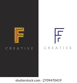Diseño de símbolo de letra F en ángulo agudo con geometría Abstractas para una fuerte identidad de marca