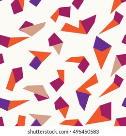 Sharp angled Memphis style modern seamless design, abstract repeating background, surface pattern for web and print