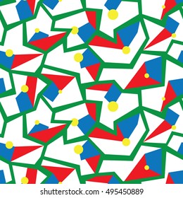 Sharp angled Memphis style modern seamless design, abstract repeating background, surface pattern for web and print