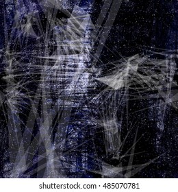 Sharp angles and small triangles. Dark background fabric, printing, home design. Abstract seamless vector pattern