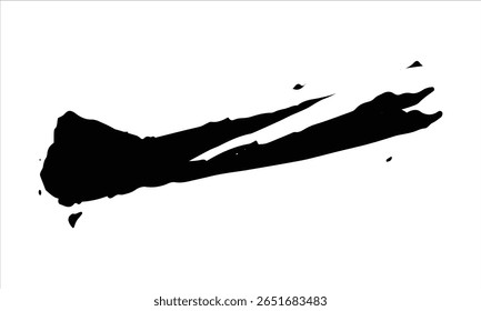 Sharp angular paint stroke with clean edges. Abstract design element made with a palette knife.