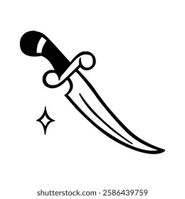 Sharp Arabian Blade with Sparkle Icon
