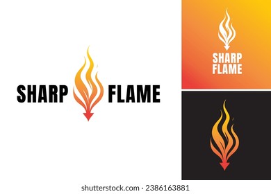 sharp arrow flame logo design template