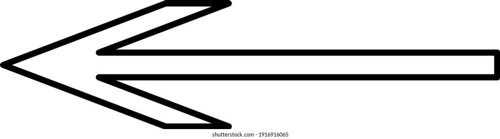 Sharp arrow to the left, illustration, vector on white background.