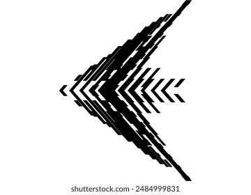 Una flecha afilada es un puntero. Patrón de rayas de Vector con líneas, negro sobre fondo blanco. fondo blanco y negro para diseño de empaques, ropa, interior, impresión. Píxeles