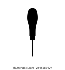 Sharp awl silhouette vector flat illustration design.