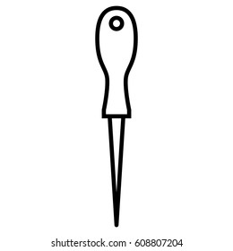 Sharp Awl Tool. Flat design vector illustration