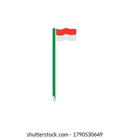Bambú afilado con bandera indonesia