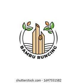 Sharp Bamboo Monument Surabaya Flat Design Illustration