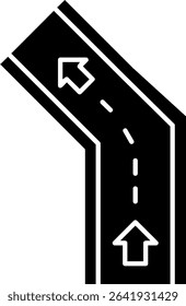 Sharp Bend Glyph Vector Icon Design