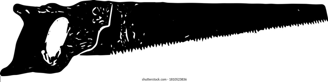 scharfe große Single-Säge schwarzer Vektorgrafik