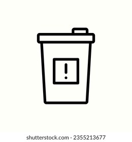 sharp bin icon, isolated pharmacy icon in light background, perfect for website, blog, logo, graphic design, social media, UI, mobile app