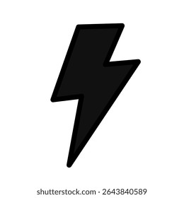 Sharp black lightning vector symbolizing power, speed, and mystery – ideal for logos, tech brands, or modern minimalistic artwork
