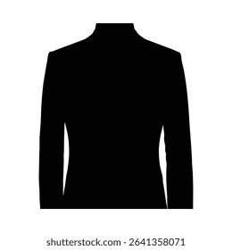 Sharp black silhouette of a business suit jacket, representing formal elegance and classic menswear style.