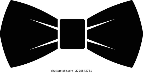 Silhueta preta afiada de um laço formal, simbolizando elegância, casamentos e estilo cavalheiresco.