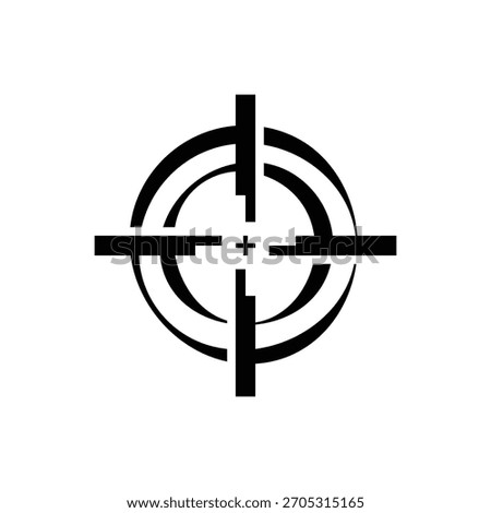 Sharp black target symbol with crosshairs for precision marketing, perfect for advertising focus, aiming, or achieving goals in a modern design