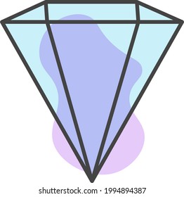 Sharp blue diamond, illustration, on a white background.