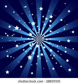 Sharp Blue Starburst with Stars