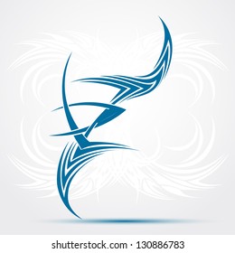 Sharp blue tribal tattoo