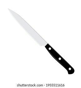 Cuchillo de cocina de Sharp Chef aislado de fondo blanco. Vector