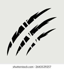 Sharp claw marks tearing through blank space.	