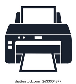 Sharp and clean printer vector icon silhouette on a white background.