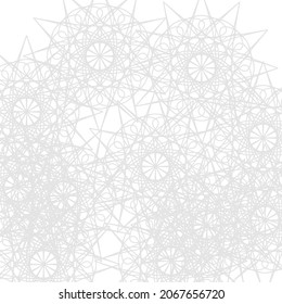 Sharp Cold Satanic Lace Ice Pastel Luxury Stars Wallpaper. Ornamental Frost Mystery Light Mandala Folk Winter Complicated Illustration. Grey Silver Monochrome Soft Print White Calm Chaotic Ornament.