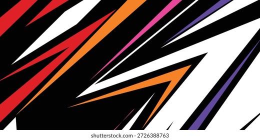 Fondo afilado y colorido con Formas en ángulo en rojo, azul, naranja y verde azulado. Diseño enérgico y audaz adecuado para obras de arte digital y proyectos de cultura pop visual.