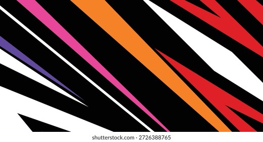 Fondo afilado y colorido con Formas en ángulo en rojo, azul, naranja y verde azulado. Diseño enérgico y audaz adecuado para obras de arte digital y proyectos de cultura pop visual.