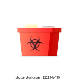 Sharp container icon. Medicine waste clipart isolated on white background