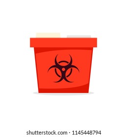 Sharp container simple icon. Medicine waste clipart isolated on white background