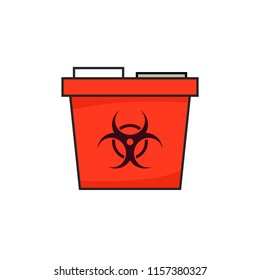 Sharp container simple icon. Medicine waste clipart isolated on white background