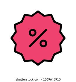 sharp corner badge and discount tag vector with filled style