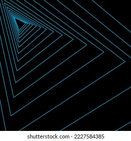 sharp corner blue light multi lines layers geometric creativity imagination abstract in black background