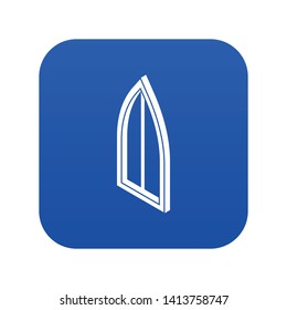 Sharp corner window frame icon blue vector isolated on white background