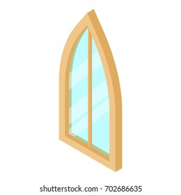 Sharp corner window frame icon. Isometric illustration of sharp corner round window frame vector icon for web